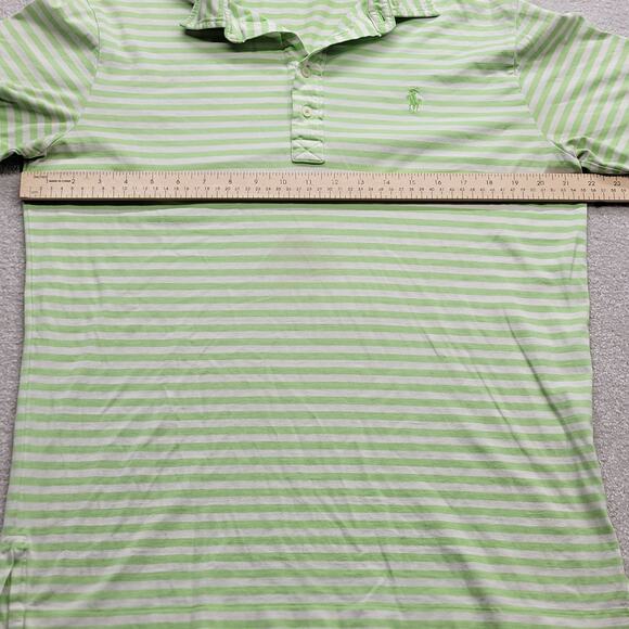 Ralph Lauren Polo Golf Shirt Men's Size Medium Green Striped Short Sleeve - Picture 4 of 5